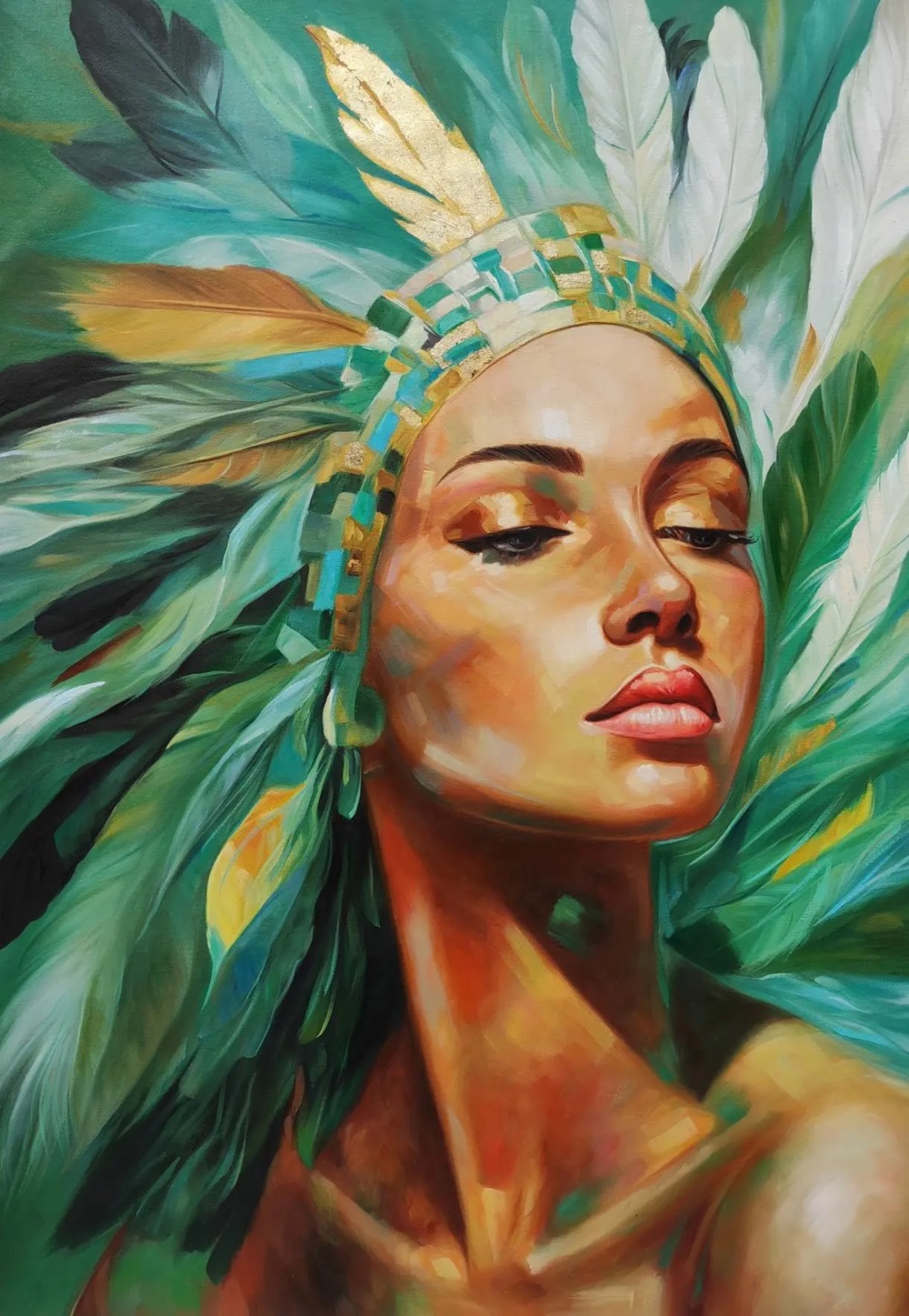 Magdalena Laabs MYSTERIOUS BEAUTY WITH A FEATHER CROWN Laabs Art Gallery 1000